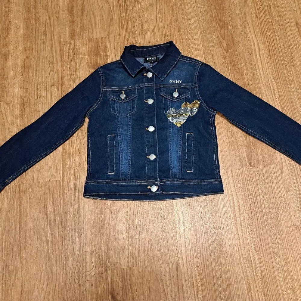 DKNY Denim Sequin Pre-Teen Jacket - Size Medium